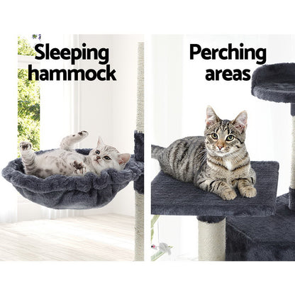 i.Pet Cat Tree 203cm Tower Scratching Post Scratcher Condo Trees House Bed Grey-Cat Trees-PEROZ Accessories