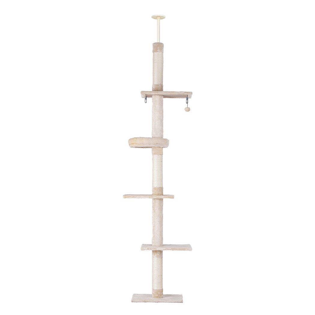 i.Pet Cat Tree 290cm Tower Scratching Cats Post Scratcher Floor to Ceiling Bed-Pet Care > Cat Supplies > Cat Scratching Posts-PEROZ Accessories