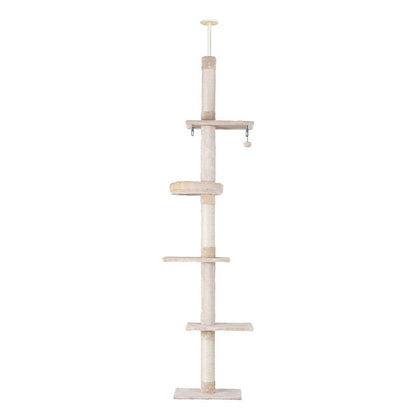 i.Pet Cat Tree 290cm Tower Scratching Cats Post Scratcher Floor to Ceiling Bed-Pet Care > Cat Supplies > Cat Scratching Posts-PEROZ Accessories