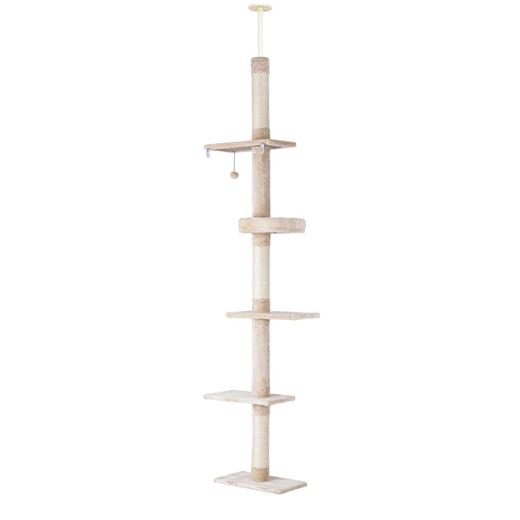 i.Pet Cat Tree 290cm Tower Scratching Cats Post Scratcher Floor to Ceiling Bed-Pet Care > Cat Supplies > Cat Scratching Posts-PEROZ Accessories