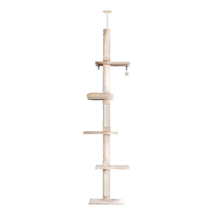 i.Pet Cat Tree 290cm Tower Scratching Cats Post Scratcher Floor to Ceiling Bed-Pet Care &gt; Cat Supplies &gt; Cat Scratching Posts-PEROZ Accessories