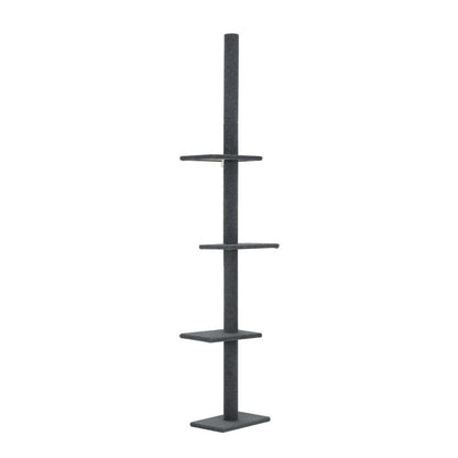 i.Pet Cat Tree 290cm Tower Scratching Post Scratcher Floor to Ceiling Cats Bed Grey-Pet Care > Cat Supplies > Cat Scratching Posts-PEROZ Accessories