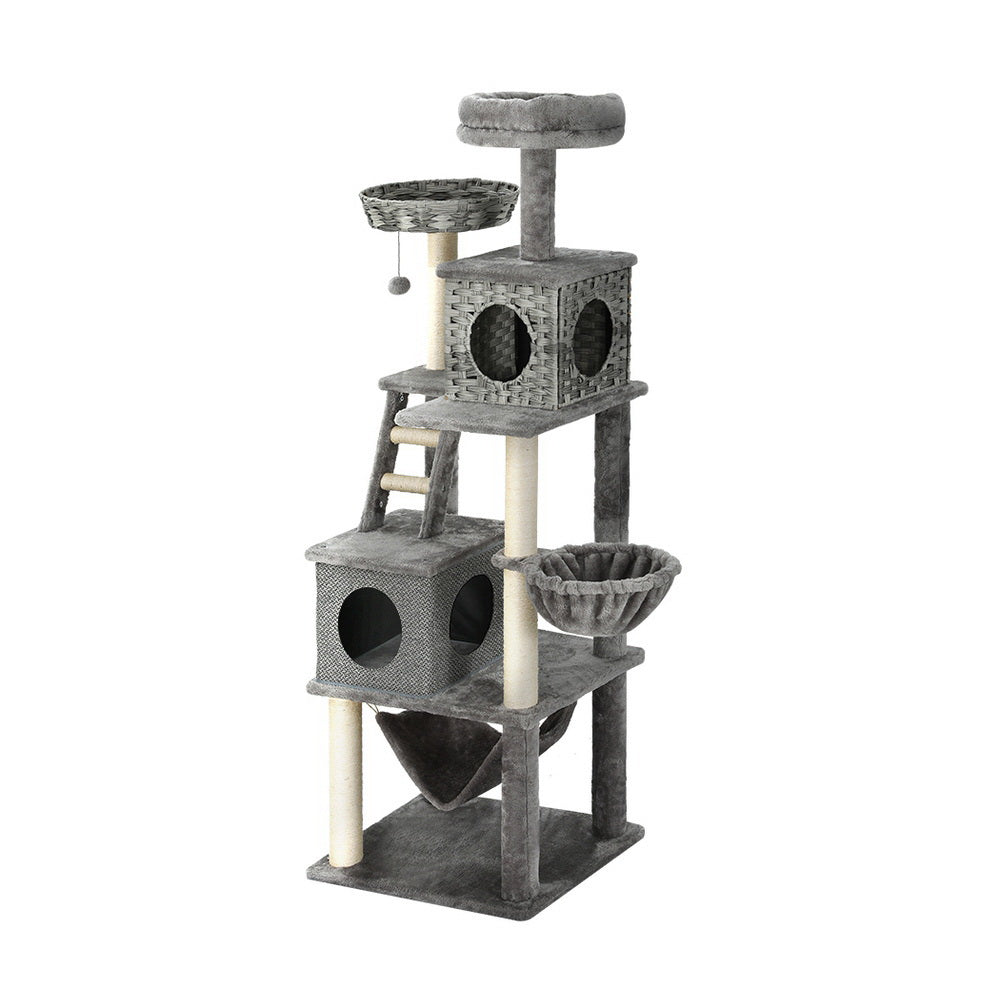 i.Pet Cat Tree 169cm Tower Scratching Post Scratcher Wood Bed Condo House Rattan Ladder-Pet Care &gt; Cat Supplies-PEROZ Accessories