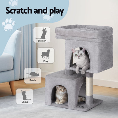 i.Pet Cat Tree 67cm Tower Scratching Post Trees Scratcher Condo House Light Grey-Pet Care &gt; Cat Supplies &gt; Cat Scratchers-PEROZ Accessories