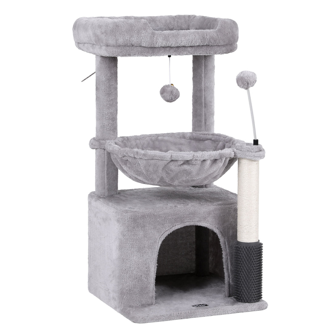 i.Pet Cat Tree Tower 82cm Scratching Post Furniture Scratcher House Light Grey-Pet Care > Cat Supplies > Cat Scratching Posts-PEROZ Accessories