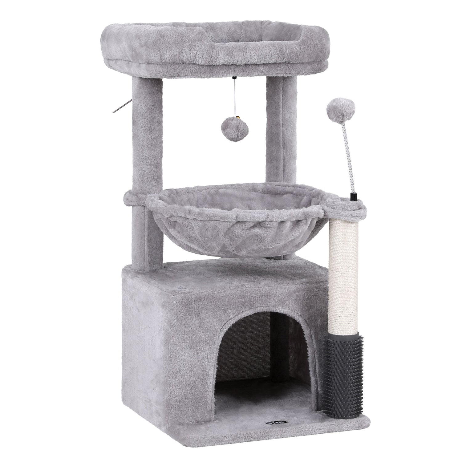 i.Pet Cat Tree Tower 82cm Scratching Post Furniture Scratcher House Light Grey-Pet Care > Cat Supplies > Cat Scratching Posts-PEROZ Accessories