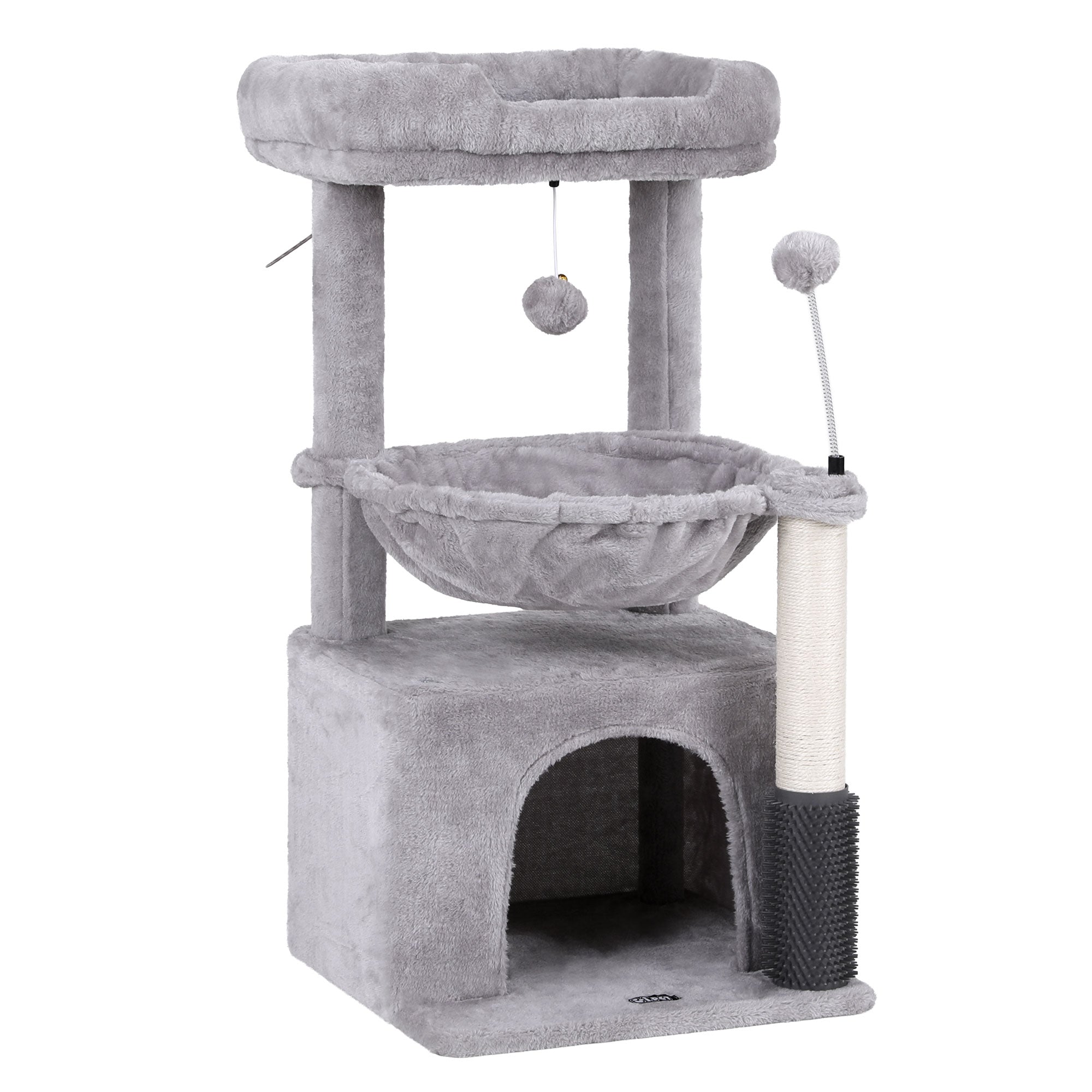 i.Pet Cat Tree Tower 82cm Scratching Post Furniture Scratcher House Light Grey-Pet Care > Cat Supplies > Cat Scratching Posts-PEROZ Accessories