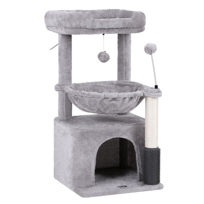 i.Pet Cat Tree Tower 82cm Scratching Post Furniture Scratcher House Light Grey-Pet Care > Cat Supplies > Cat Scratching Posts-PEROZ Accessories