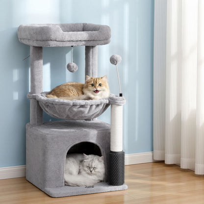 i.Pet Cat Tree Tower 82cm Scratching Post Furniture Scratcher House Light Grey-Pet Care > Cat Supplies > Cat Scratching Posts-PEROZ Accessories
