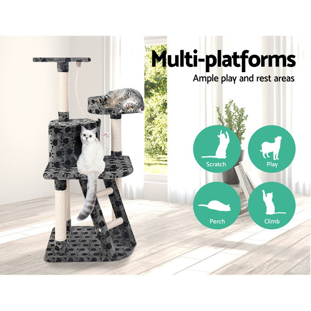 i.Pet Cat Tree 120cm Tower Scratching Post Scratcher Trees Bed Wood Condo Toys Bed-Cat Trees-PEROZ Accessories