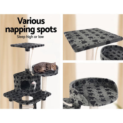 i.Pet Cat Tree 120cm Tower Scratching Post Scratcher Trees Bed Wood Condo Toys Bed-Cat Trees-PEROZ Accessories