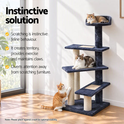 i.Pet Cat Tree 100cm Scratching Post Scratcher Tower Wood Condo House Trees Bed