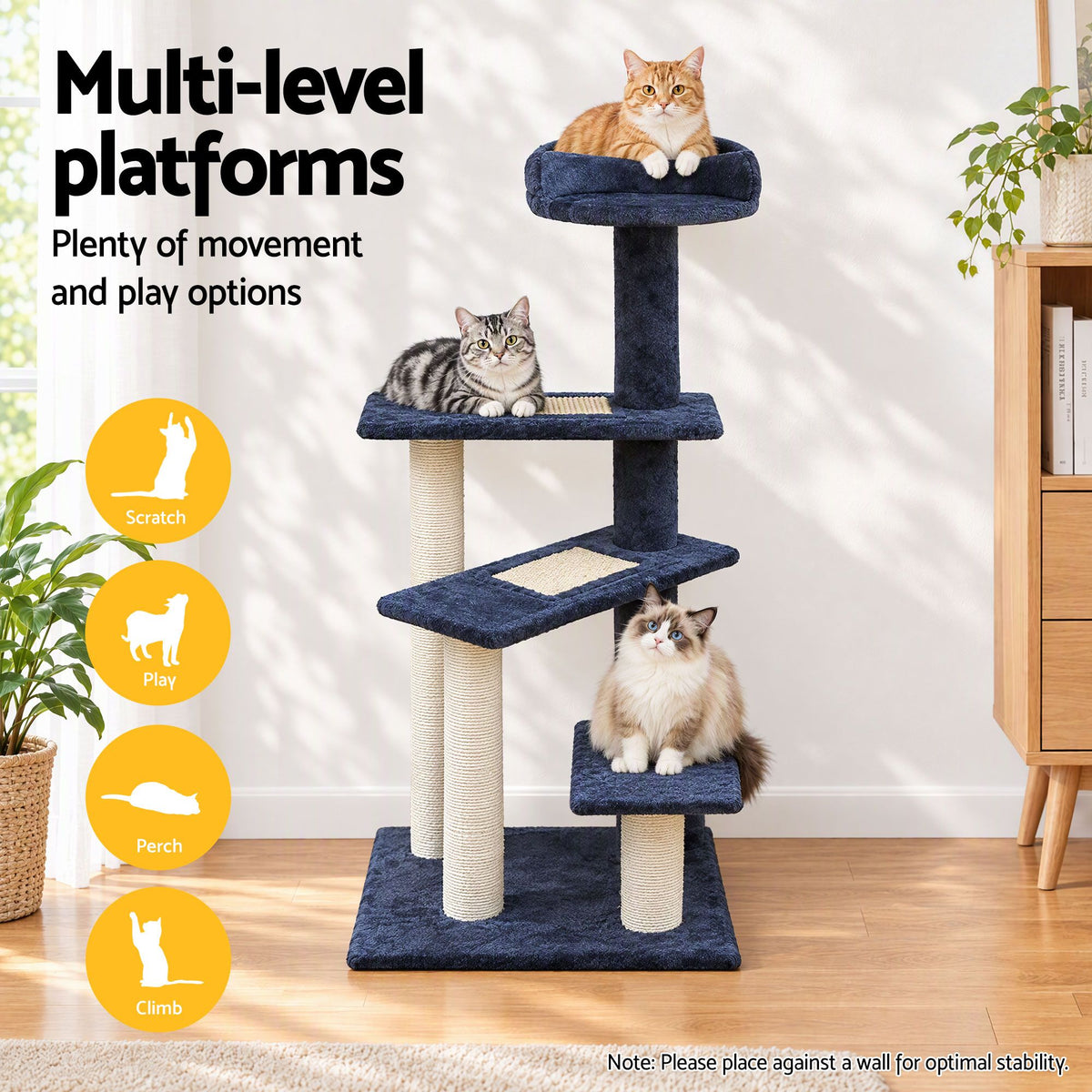 i.Pet Cat Tree 100cm Scratching Post Scratcher Tower Wood Condo House Trees Bed
