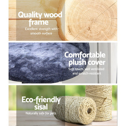 i.Pet Cat Tree 100cm Scratching Post Scratcher Tower Wood Condo House Trees Bed-Cat Trees-PEROZ Accessories