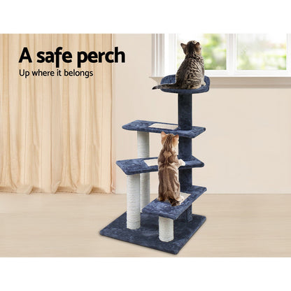 i.Pet Cat Tree 100cm Scratching Post Scratcher Tower Wood Condo House Trees Bed-Cat Trees-PEROZ Accessories