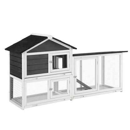 i.Pet Chicken Coop Rabbit Hutch Extra Large Wooden Run Cage House With Run Cage-Pet Care &gt; Coops &amp; Hutches &gt; Small Animal Habitats &amp; Cages-PEROZ Accessories
