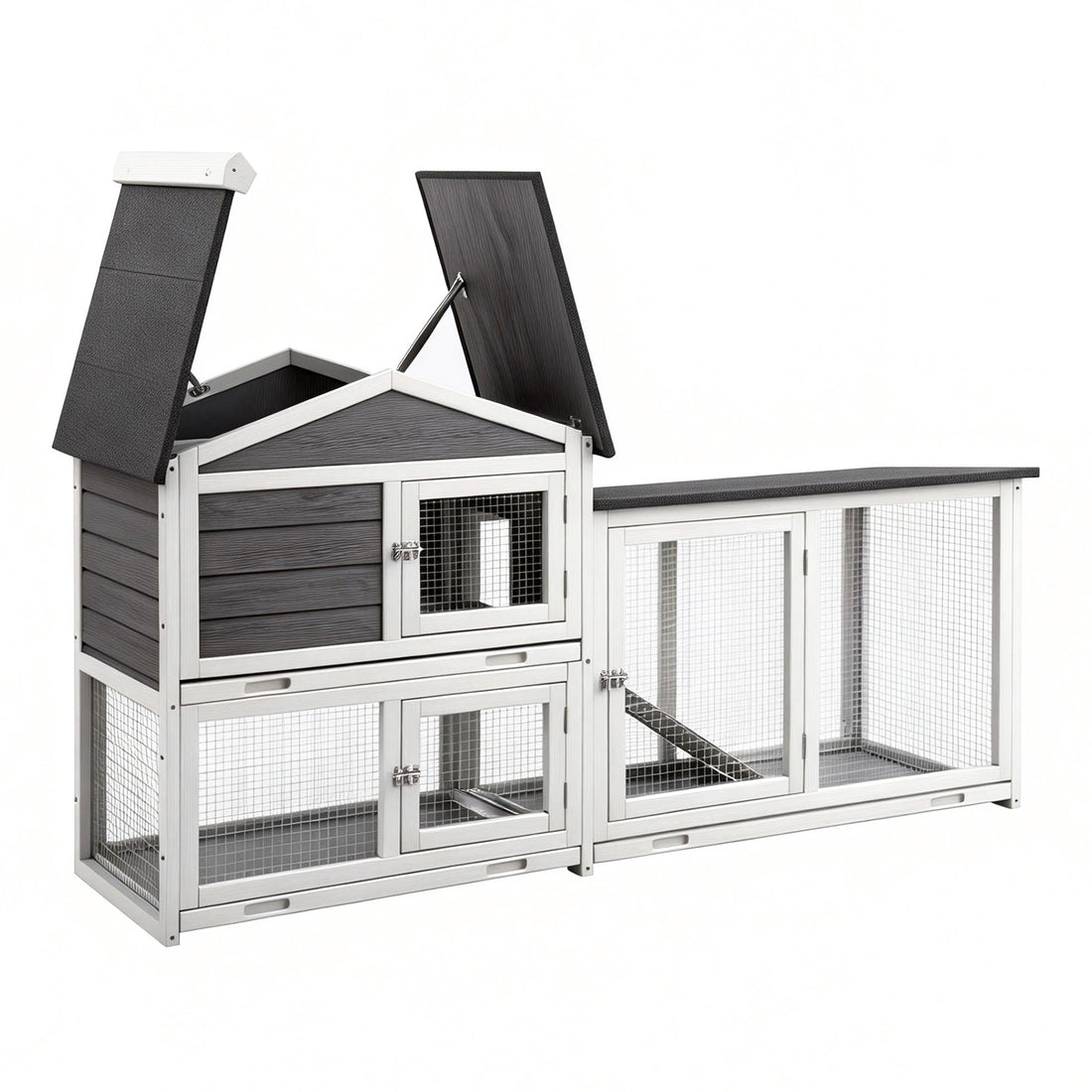 i.Pet Chicken Coop Rabbit Hutch Extra Large Wooden Run Cage House With Run Cage-Pet Care > Coops &amp; Hutches > Small Animal Habitats &amp; Cages-PEROZ Accessories