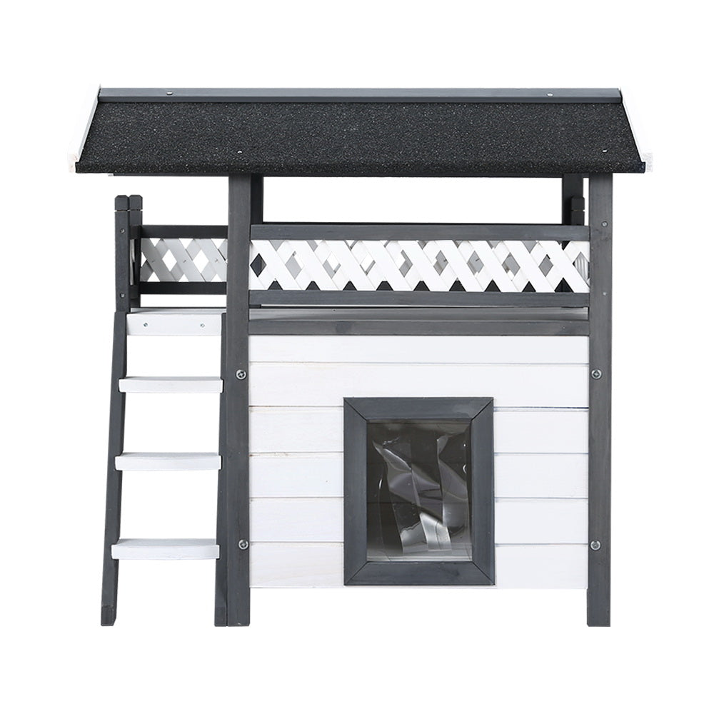 i.Pet Cat House Outdoor Shelter 77cm x 50cm x 73cm Rabbit Hutch Wooden Condo Small Dog Enclosure-Pet Care &gt; Coops &amp; Hutches-PEROZ Accessories