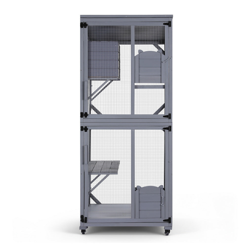 i.Pet Cat House Wooden 180cm Rabbit Hutch Pet Condo Small Dog Enclosure Cage-Pet Care &gt; Cat Supplies &gt; Cat Carriers &amp; Crates-PEROZ Accessories