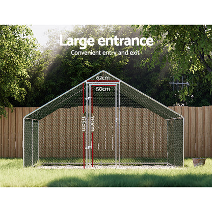 i.Pet Chicken Coop Cage 3x4x2m Galvanised Steel-Pet Care &gt; Coops &amp; Hutches &gt; Coop &amp; Hutch Accessories-PEROZ Accessories