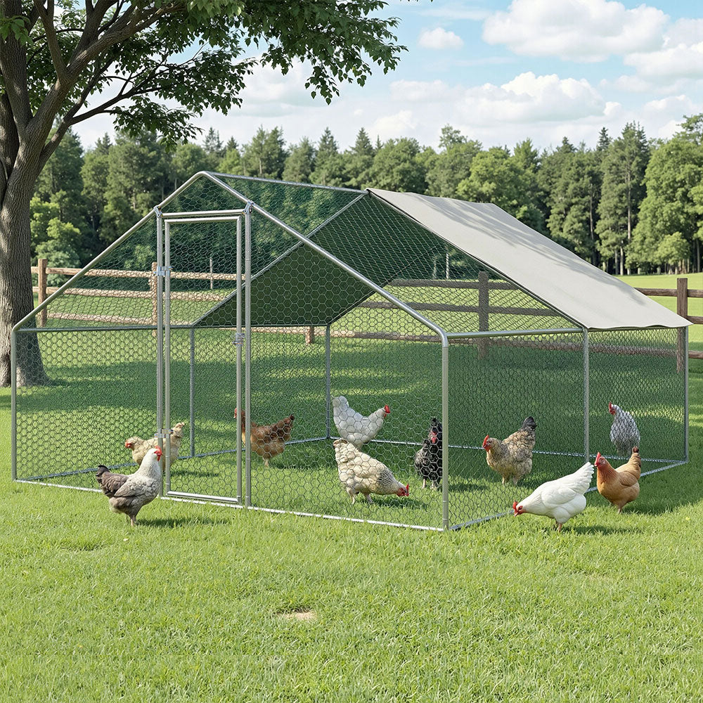 i.Pet Chicken Coop Cage 3x4x2m Galvanised Steel-Pet Care > Coops &amp; Hutches > Coop &amp; Hutch Accessories-PEROZ Accessories