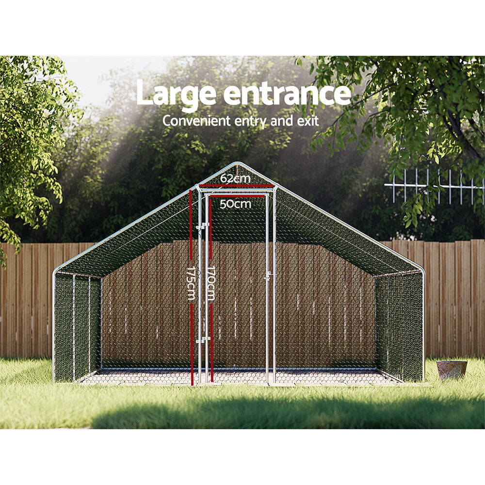 i.Pet Chicken Coop Cage 3x6x2m Galvanised Steel-Pet Care &gt; Coops &amp; Hutches &gt; Coop &amp; Hutch Accessories-PEROZ Accessories