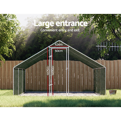 i.Pet Chicken Coop Cage 3x6x2m Galvanised Steel-Pet Care &gt; Coops &amp; Hutches &gt; Coop &amp; Hutch Accessories-PEROZ Accessories