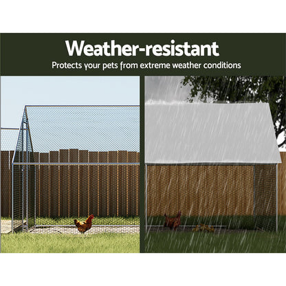 i.Pet Chicken Coop Cage 3x6x2m Galvanised Steel-Pet Care &gt; Coops &amp; Hutches &gt; Coop &amp; Hutch Accessories-PEROZ Accessories
