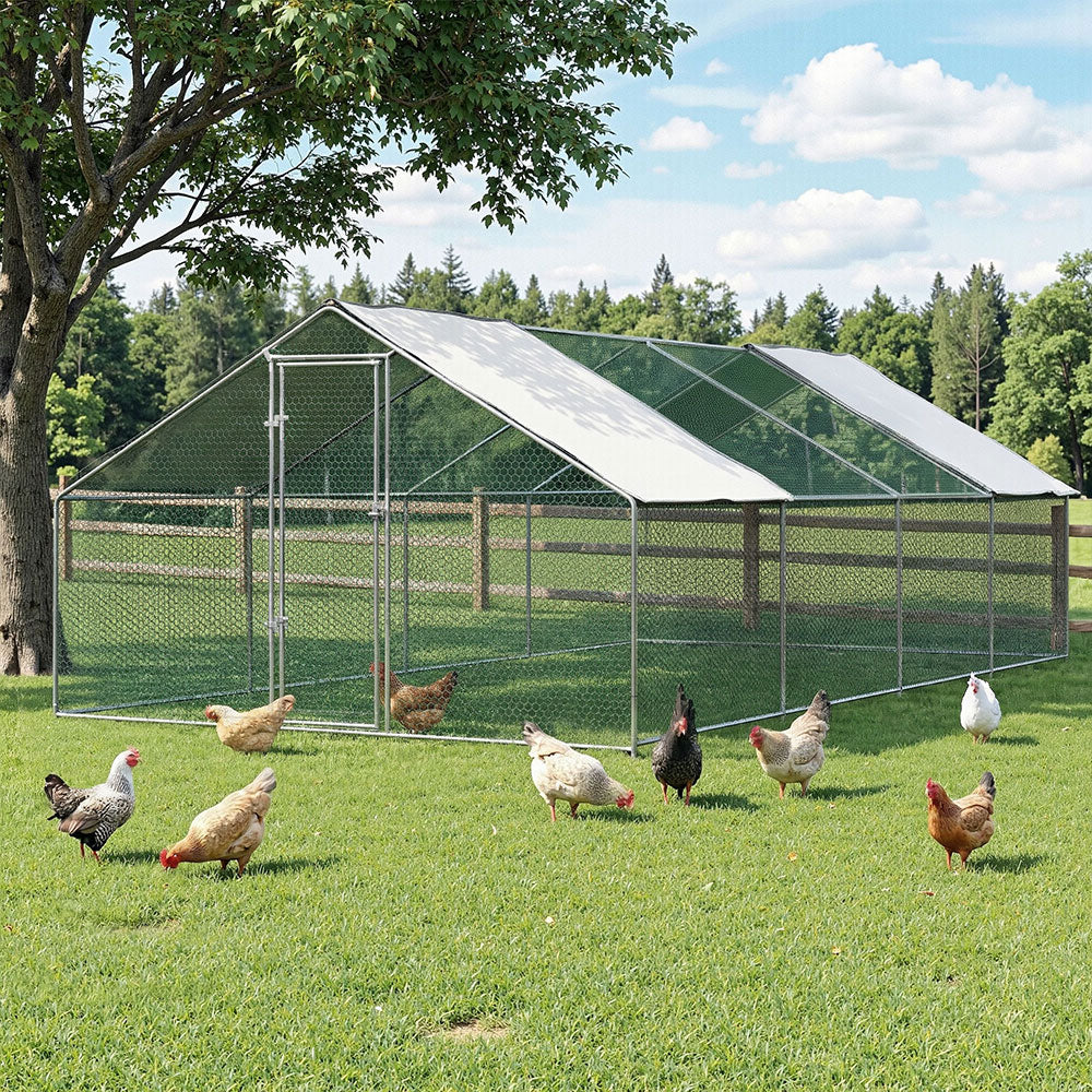 i.Pet Chicken Coop Cage 3x8x2m Galvanised Steel-Pet Care > Coops &amp; Hutches > Coop &amp; Hutch Accessories-PEROZ Accessories