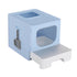 i.Pet Cat Litter Box Large Tray Kitty Toilet Enclosed Hooded Foldable Cat Litter Box Scoop Blue-Pet Care > Cat Supplies > Cat Litter-PEROZ Accessories