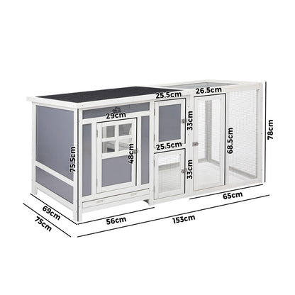 Alopet Chicken Coop Rabbit Hutch Wooden Cage Double Hatch-Wooden Hutch-PEROZ Accessories