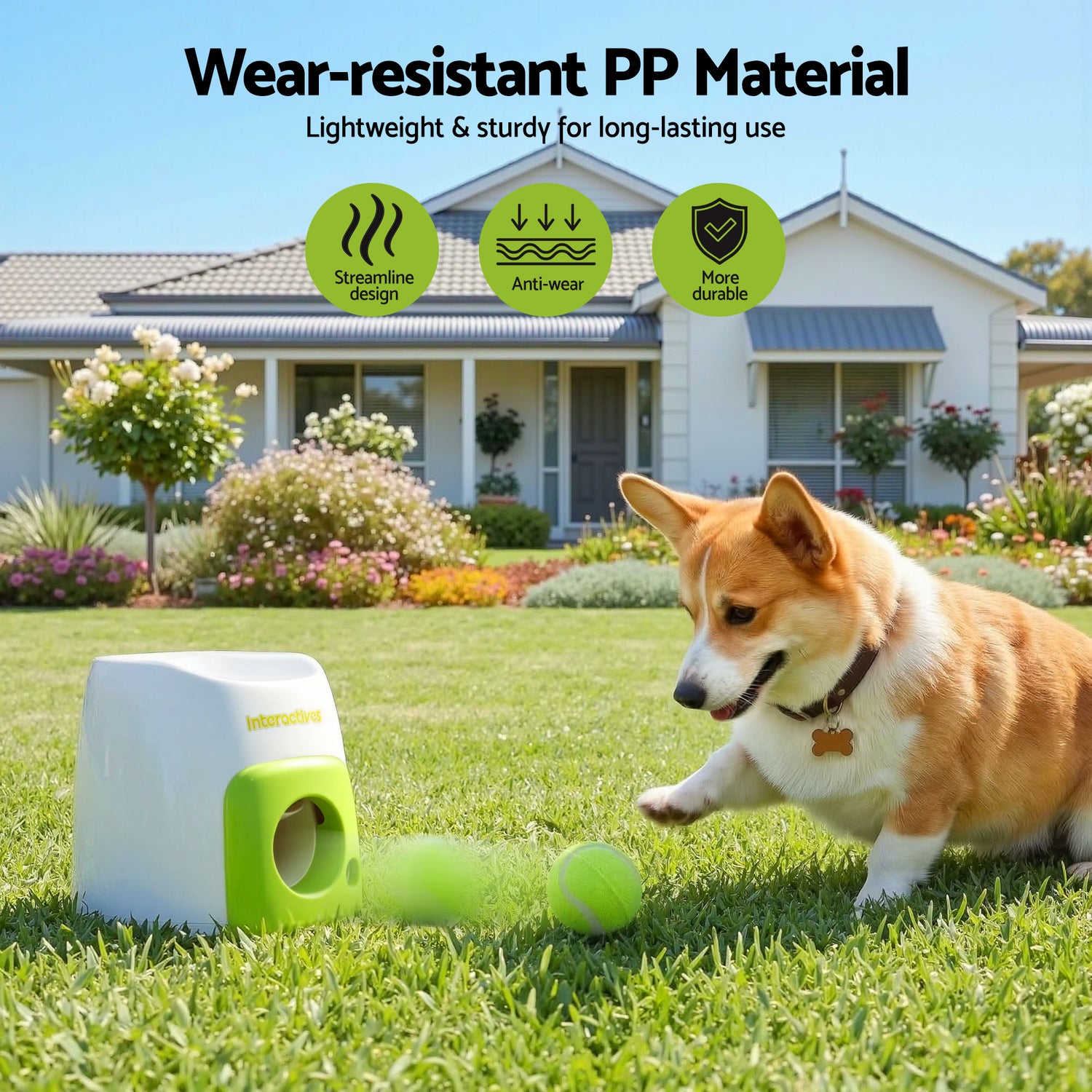 i.Pet 2-in-1 Dog Ball Launcher &amp; Treat Dispenser with 2 Balls Green-Pet Care > Toys > Dog Toys-PEROZ Accessories