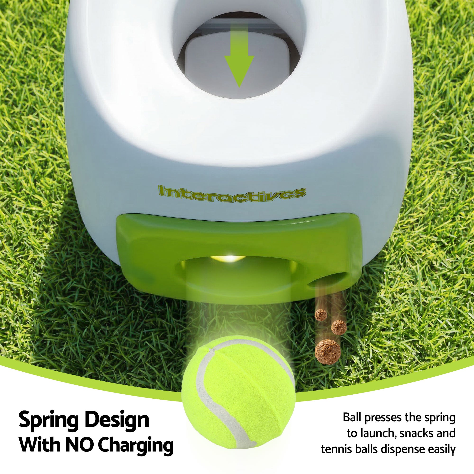 i.Pet 2-in-1 Dog Ball Launcher &amp; Treat Dispenser with 2 Balls Green-Pet Care > Toys > Dog Toys-PEROZ Accessories