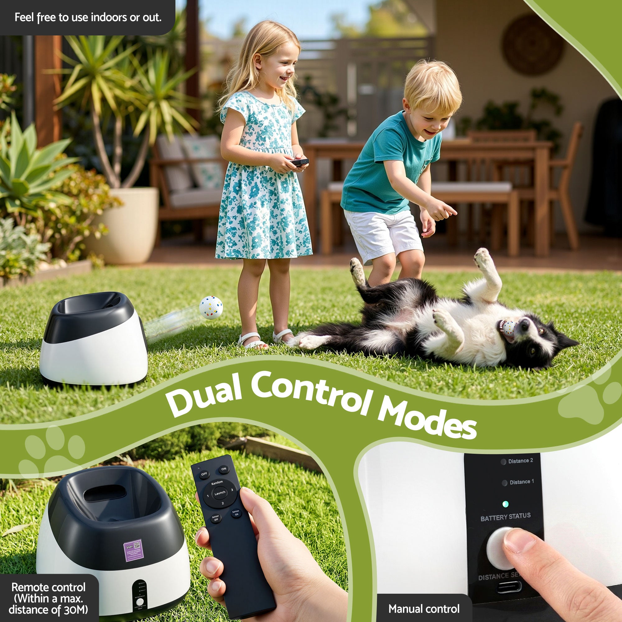 i.Pet Dog Ball Launcher Thrower with 6 ETPU Balls &amp; 14/18/22m Launch Distance Black-Pet Care > Toys > Dog Toys-PEROZ Accessories
