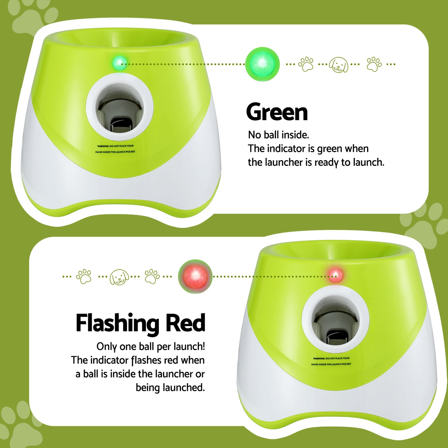 i.Pet Dog Ball Launcher Thrower with 6 Balls &amp; 3/6/9m Launch Distances Green-Pet Care > Toys > Dog Toys-PEROZ Accessories