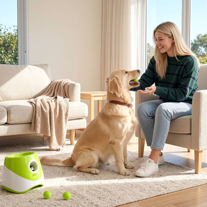 i.Pet Dog Ball Launcher Thrower with 6 Balls &amp; 3/6/9m Launch Distances Green-Pet Care > Toys > Dog Toys-PEROZ Accessories