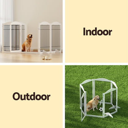 i.Pet Dog Playpen Enclosure 6 Panel Pet Fence Wooden Play Pen-Pet Care &gt; Dog Supplies &gt; Dog Playpens &amp; Gates-PEROZ Accessories