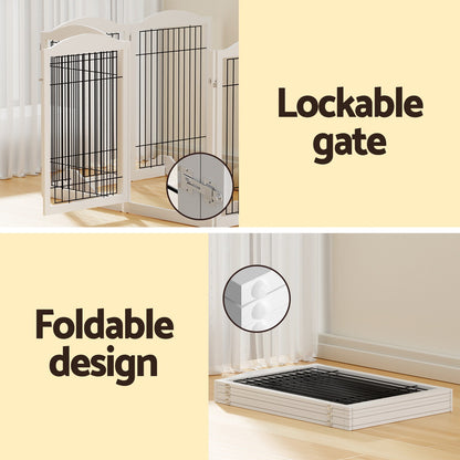 i.Pet Dog Playpen Enclosure 6 Panel Pet Fence Wooden Play Pen-Pet Care &gt; Dog Supplies &gt; Dog Playpens &amp; Gates-PEROZ Accessories