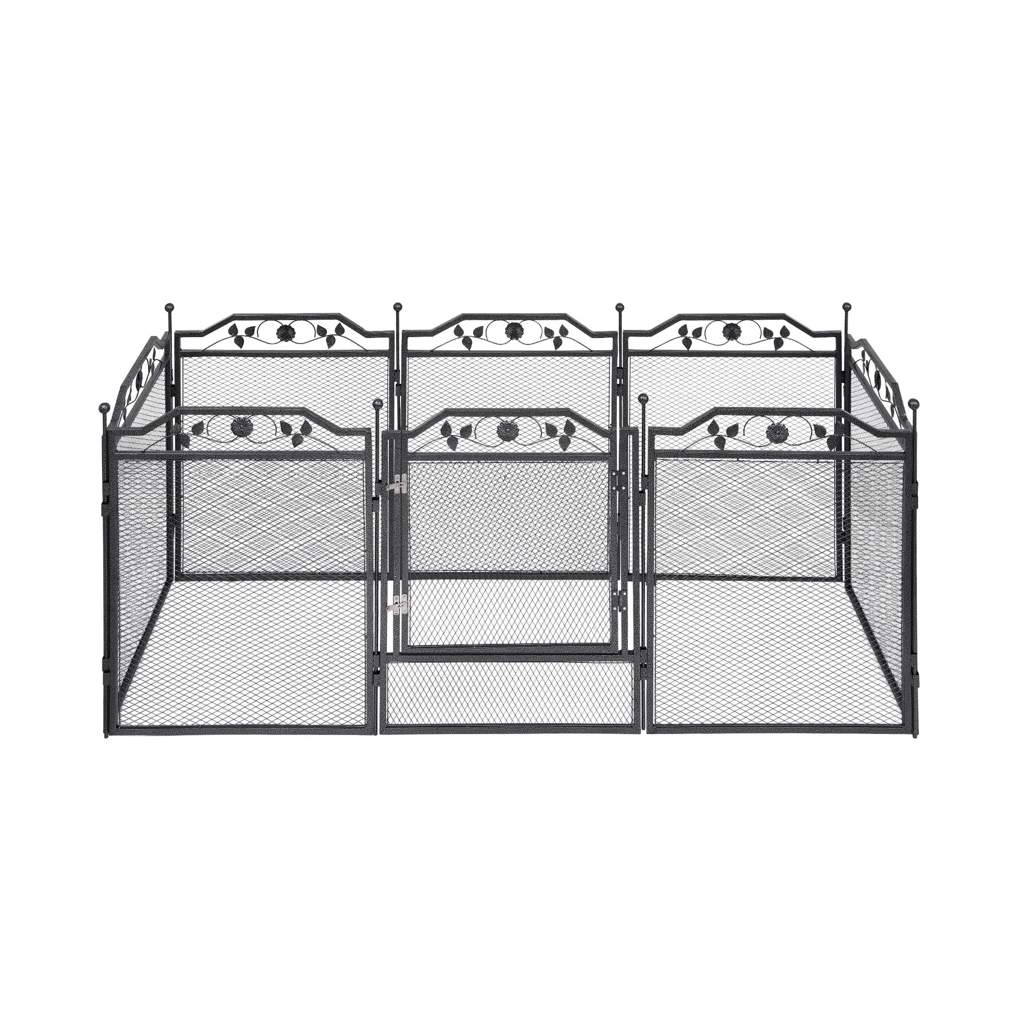 i.Pet Pet Dog Playpen Heavy-Duty Enclosure Multi-Configuration Indoor Outdoor Black-Pet Care > Dog Supplies > Dog Playpens &amp; Gates-PEROZ Accessories