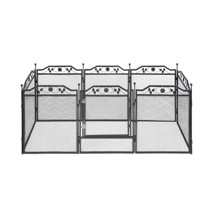 i.Pet Pet Dog Playpen Heavy-Duty Enclosure Multi-Configuration Indoor Outdoor Black-Pet Care > Dog Supplies > Dog Playpens &amp; Gates-PEROZ Accessories