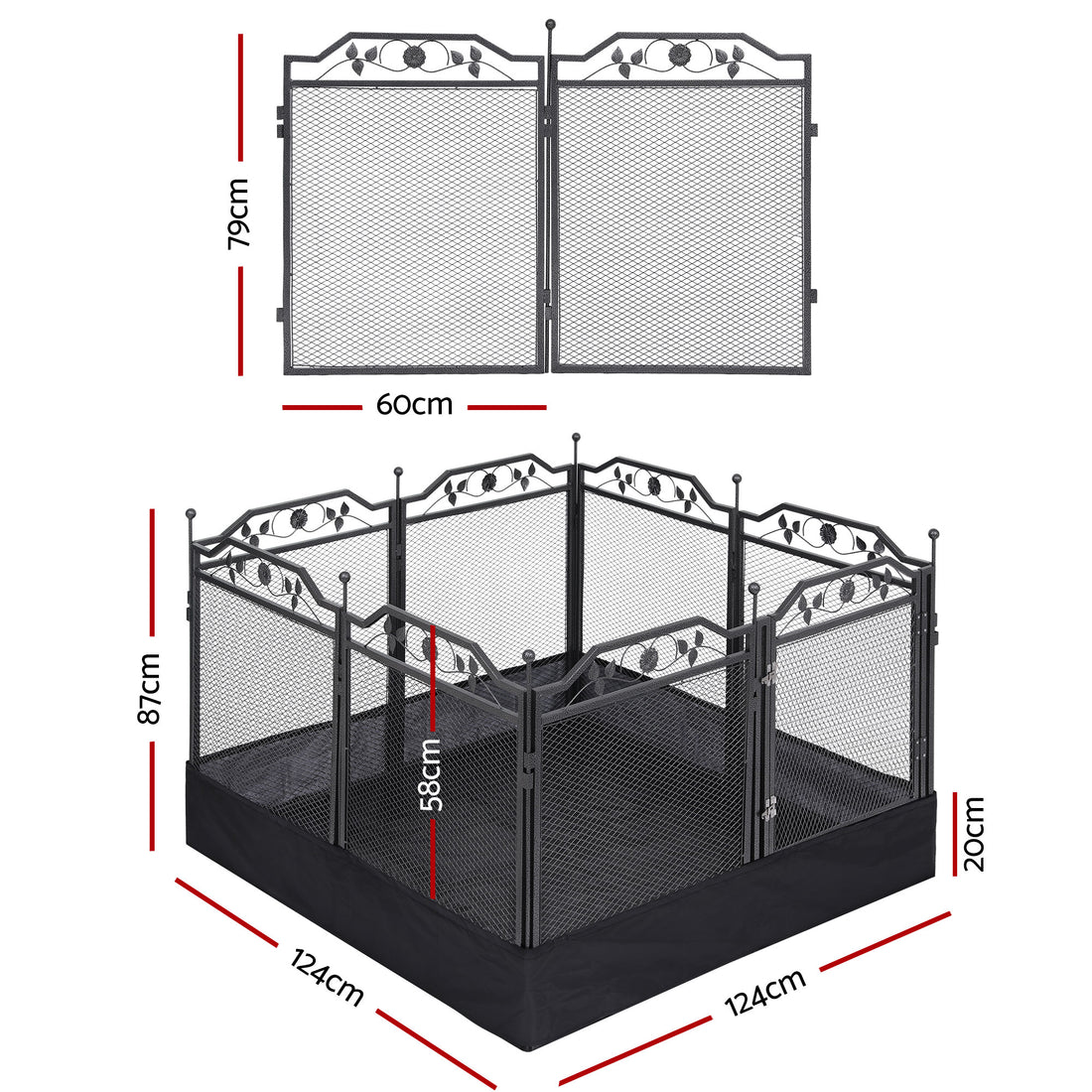 i.Pet Pet Dog Playpen Heavy-Duty Enclosure Multi-Configuration Indoor Outdoor Black-Pet Care > Dog Supplies > Dog Playpens &amp; Gates-PEROZ Accessories