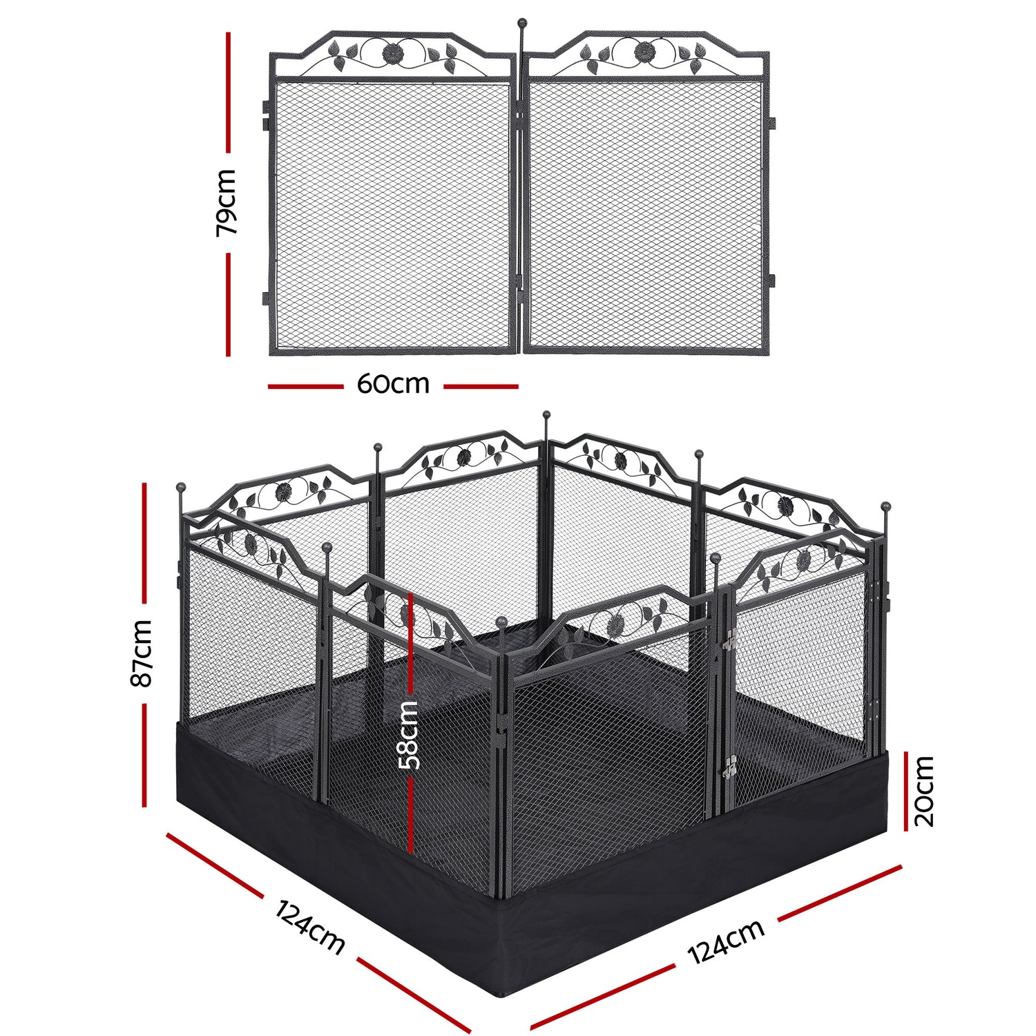 i.Pet Pet Dog Playpen Heavy-Duty Enclosure Multi-Configuration Indoor Outdoor Black-Pet Care > Dog Supplies > Dog Playpens &amp; Gates-PEROZ Accessories