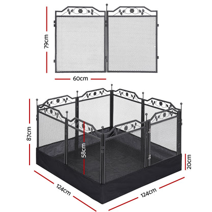 i.Pet Pet Dog Playpen Heavy-Duty Enclosure Multi-Configuration Indoor Outdoor Black-Pet Care > Dog Supplies > Dog Playpens &amp; Gates-PEROZ Accessories