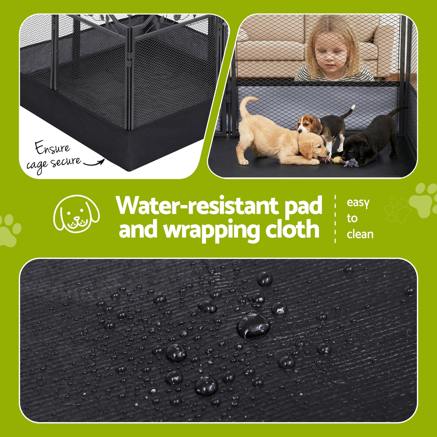 i.Pet Pet Dog Playpen Heavy-Duty Enclosure Multi-Configuration Indoor Outdoor Black-Pet Care > Dog Supplies > Dog Playpens &amp; Gates-PEROZ Accessories