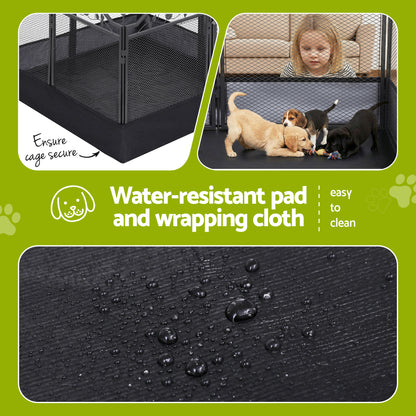 i.Pet Pet Dog Playpen Heavy-Duty Enclosure Multi-Configuration Indoor Outdoor Black-Pet Care > Dog Supplies > Dog Playpens &amp; Gates-PEROZ Accessories