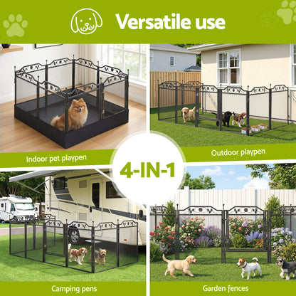 i.Pet Pet Dog Playpen Heavy-Duty Enclosure Multi-Configuration Indoor Outdoor Black-Pet Care > Dog Supplies > Dog Playpens &amp; Gates-PEROZ Accessories