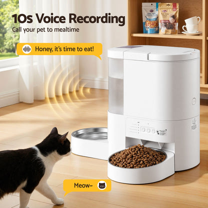 i.Pet Automatic Pet Feeder Water Dispenser 2-in-1 Smart WiFi Dog Cat Food 4L-Pet Care > Cat Supplies > Cat Bowls, Feeders &amp; Waterers-PEROZ Accessories