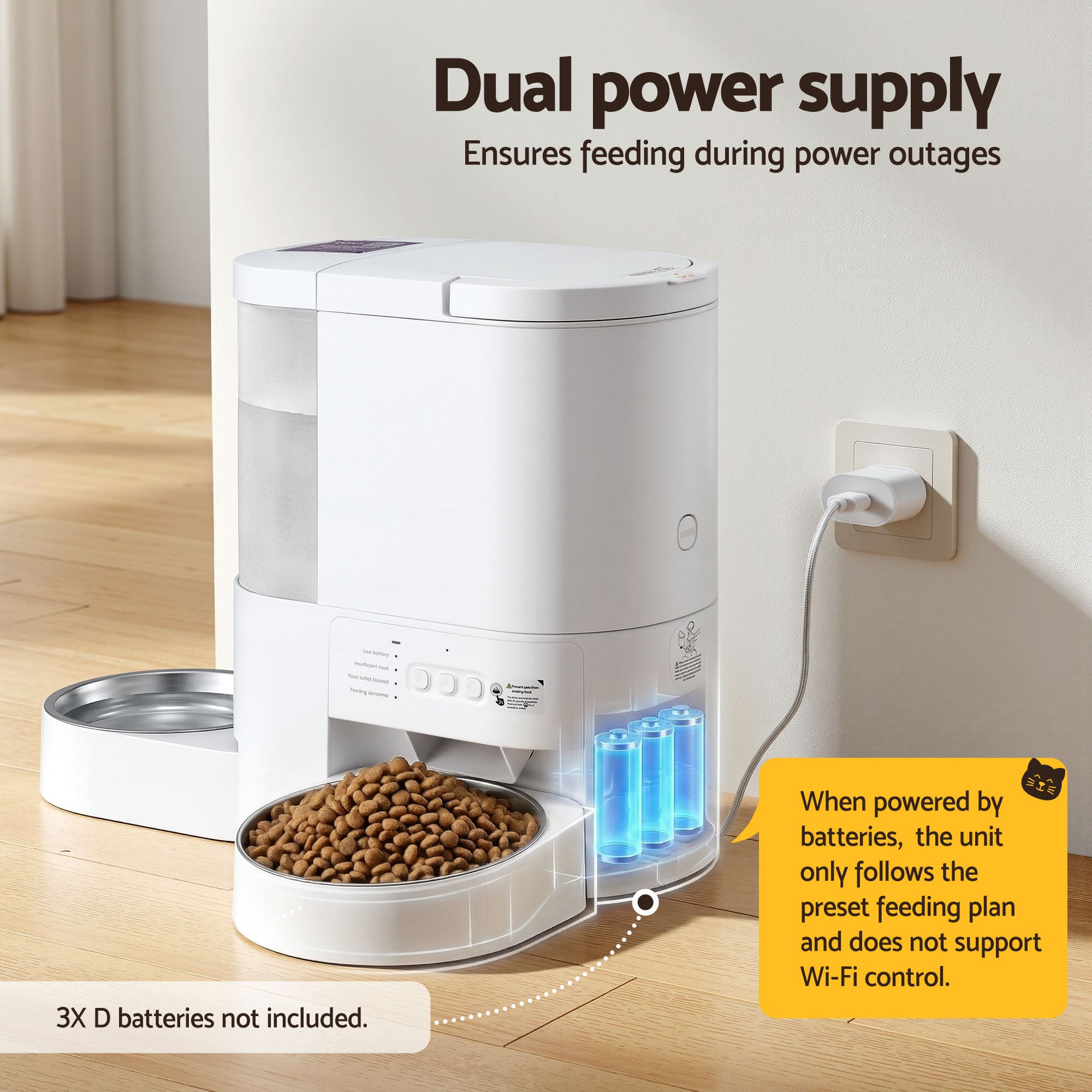 i.Pet Automatic Pet Feeder Water Dispenser 2-in-1 Smart WiFi Dog Cat Food 4L-Pet Care > Cat Supplies > Cat Bowls, Feeders &amp; Waterers-PEROZ Accessories