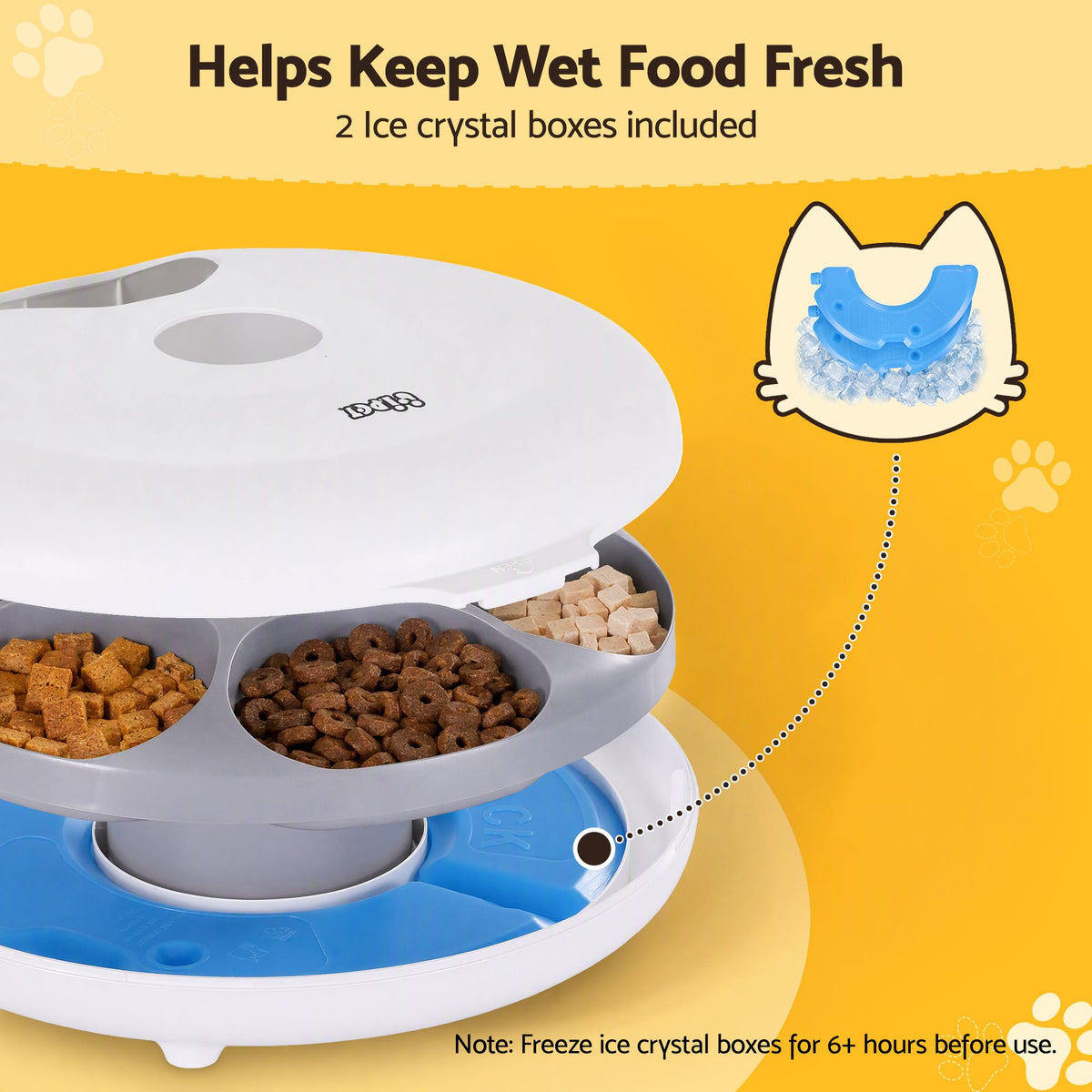 i.Pet Automatic Cat Feeder Wet &amp; Dry Food 6 Compartments Per 150ml WiFi White-Pet Care > Cat Supplies > Cat Bowls, Feeders &amp; Waterers-PEROZ Accessories