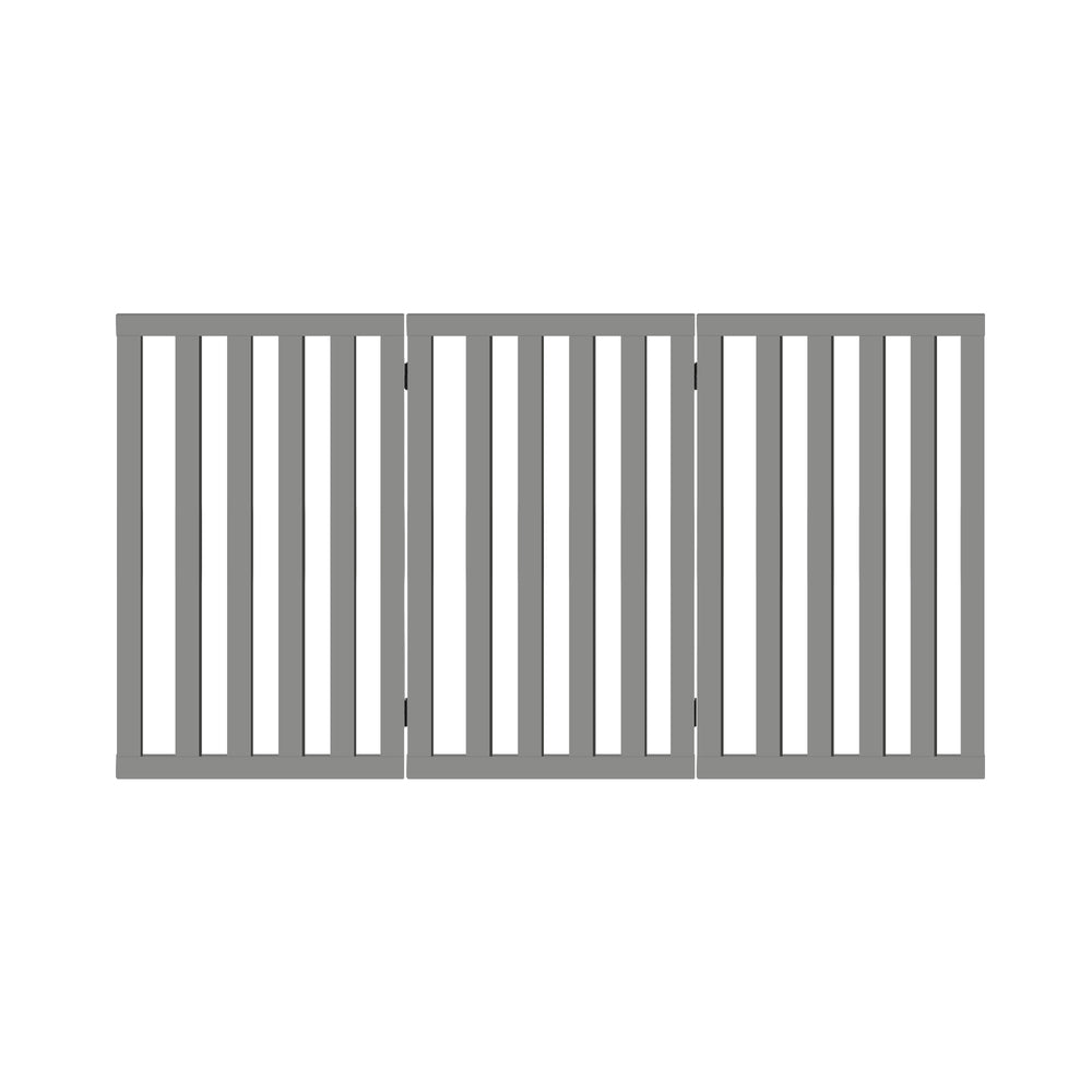 Alopet Wooden Pet Gate Dog Fence 3 Panels 80cm Grey-Pet Fence-PEROZ Accessories
